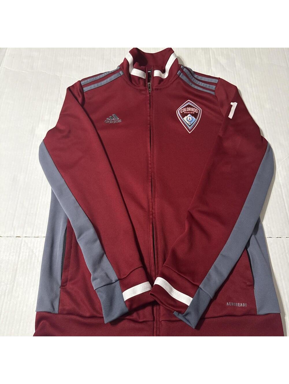 Colorado Rapids Track Jack Full Zip Teen's-Women’s Medium#31 Adidas MLS Burgundy